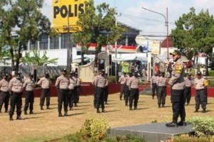 Kapolres Kuningan AKBP Lukman Syafri Dandel Malik, S.I.K., saat memimpin Apel Bhabinkamtibmas 