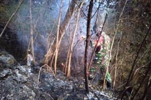 Inilah lokasi kebakaran hutan di lereng Gn Ciremai blok Pejaten Desa Padabenghar Kuningan Senin petang (17/08-2020)